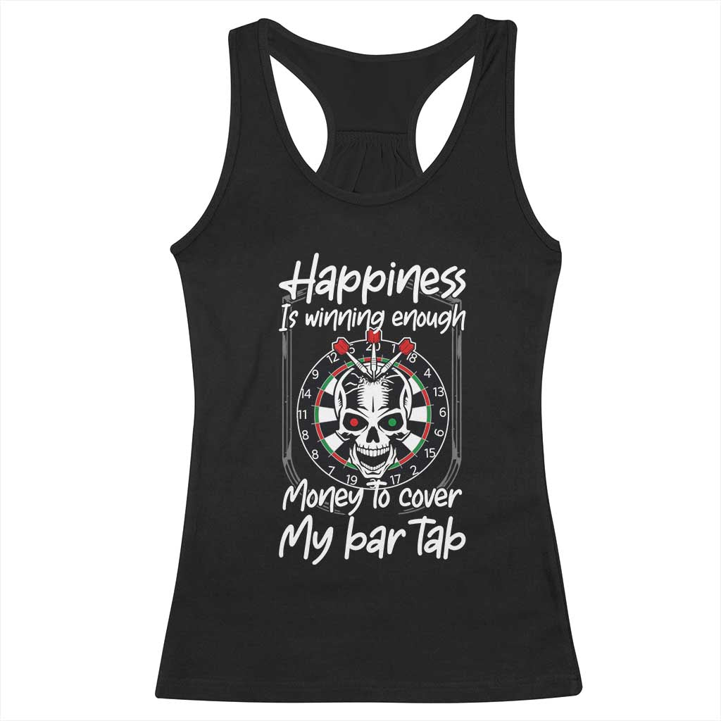 Darts Lover Drinking Game Racerback Tank Top Winning Money To Cover My Bar Tab TS12 Black Print Your Wear