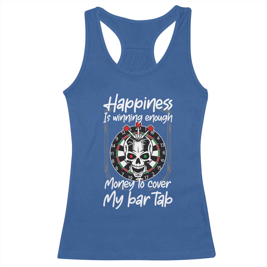 Darts Lover Drinking Game Racerback Tank Top Winning Money To Cover My Bar Tab TS12 Royal Blue Print Your Wear