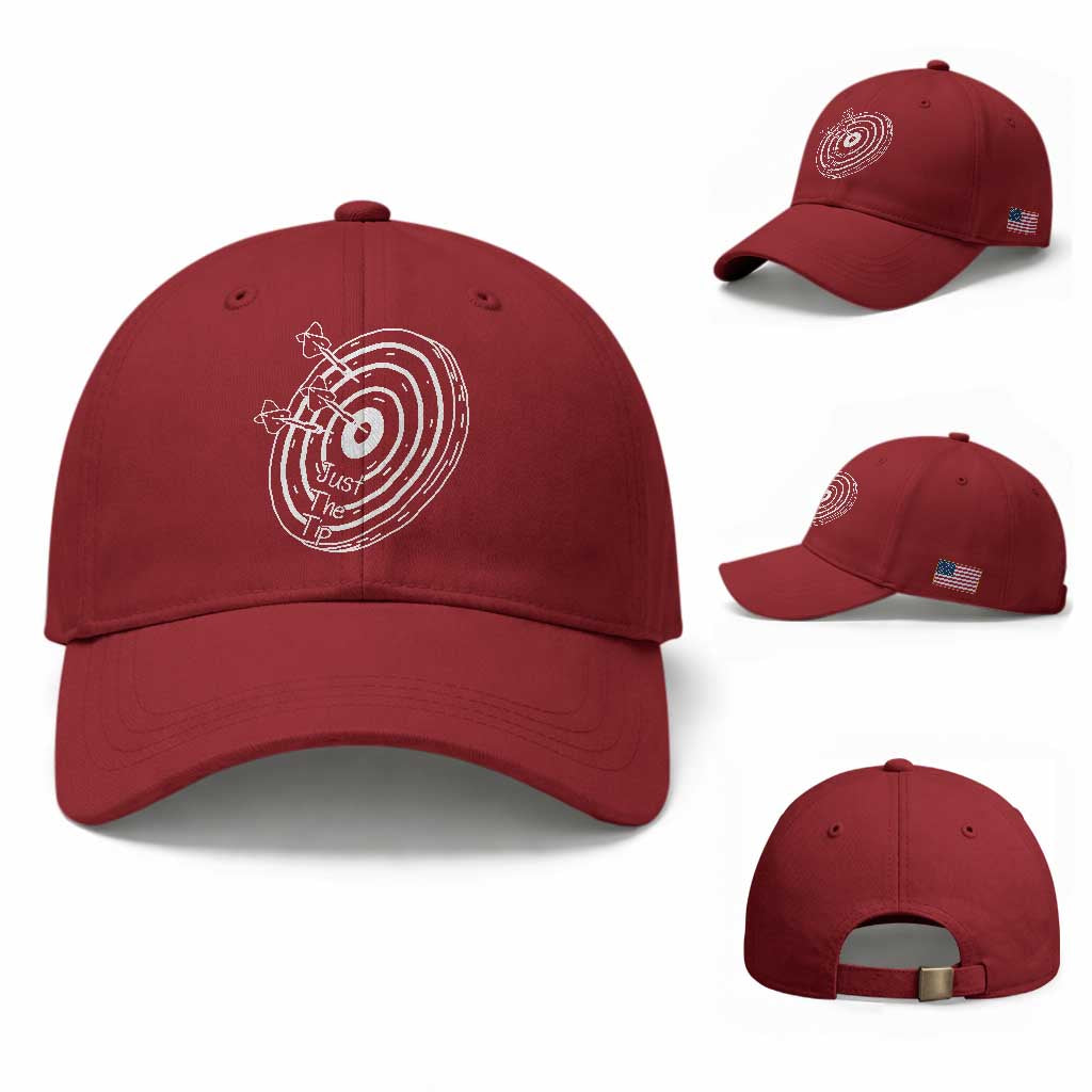 Funny Dirty Humor Dart Player Baseball Cap Just The Tip TS12 Baseball Cap Universal Fit Cherry Red Print Your Wear