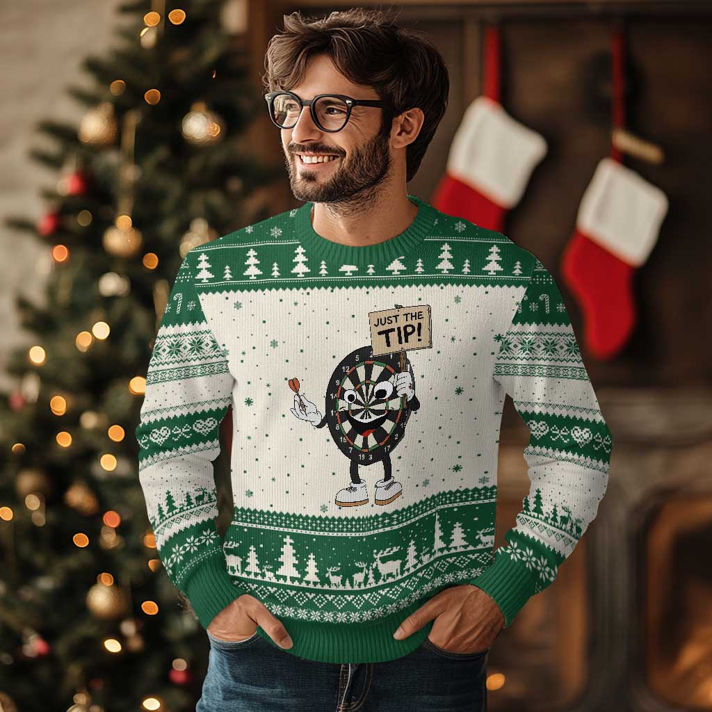 Just The Tip Quote Ugly Christmas Sweater Dirty Humor Dartist Gift TS12 Beige Green Print Your Wear
