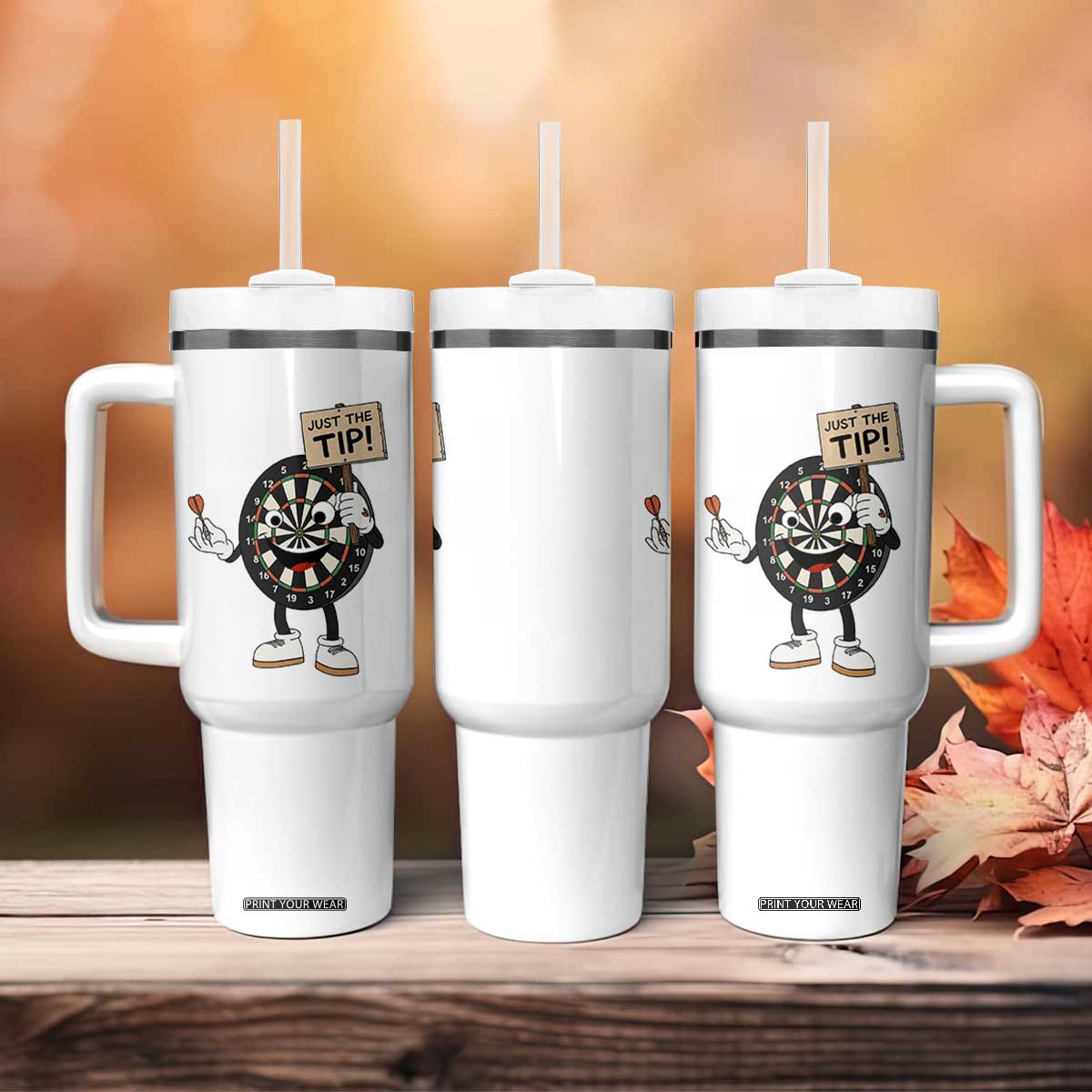 Just The Tip Quote Tumbler With Handle Dirty Humor Dartist Gift TS12 Print Your Wear
