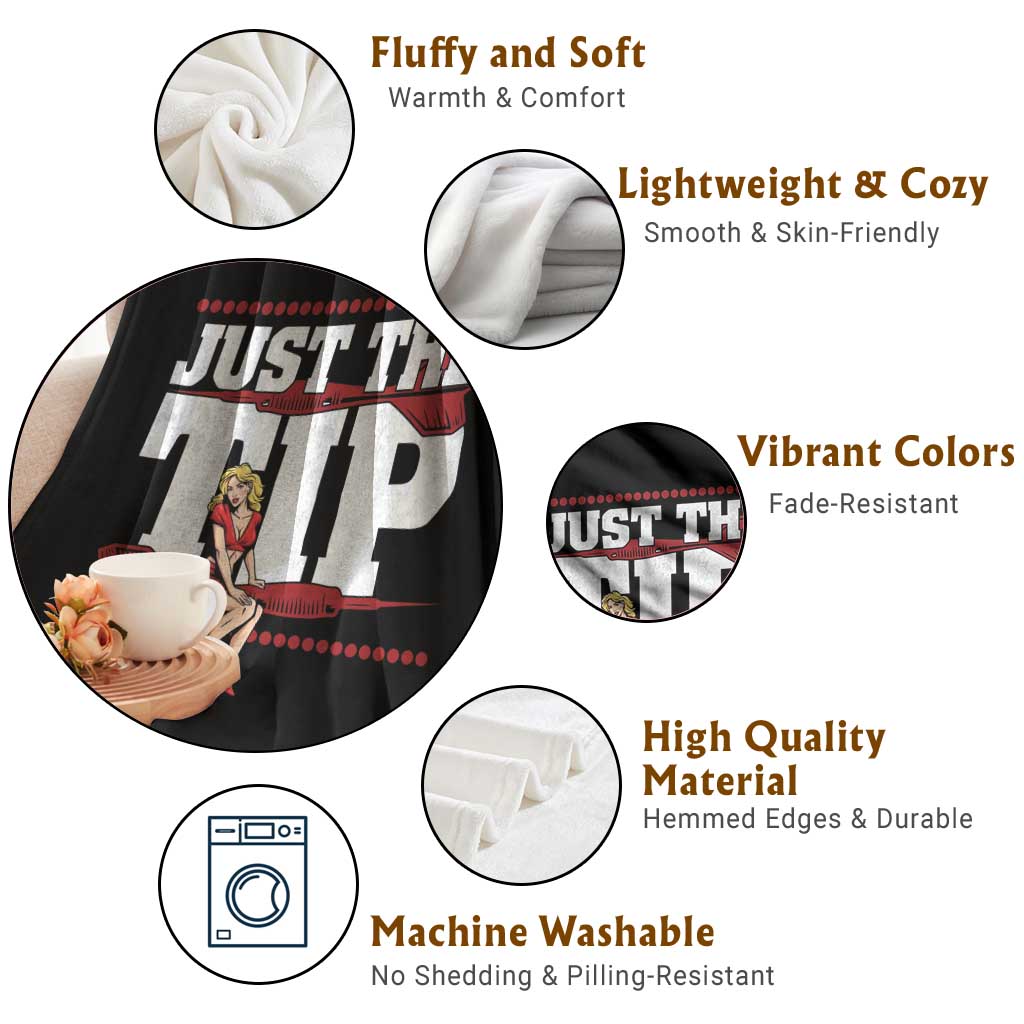 Funny Darts Player Gift Throw Blanket Just The Tip TS12 Print Your Wear