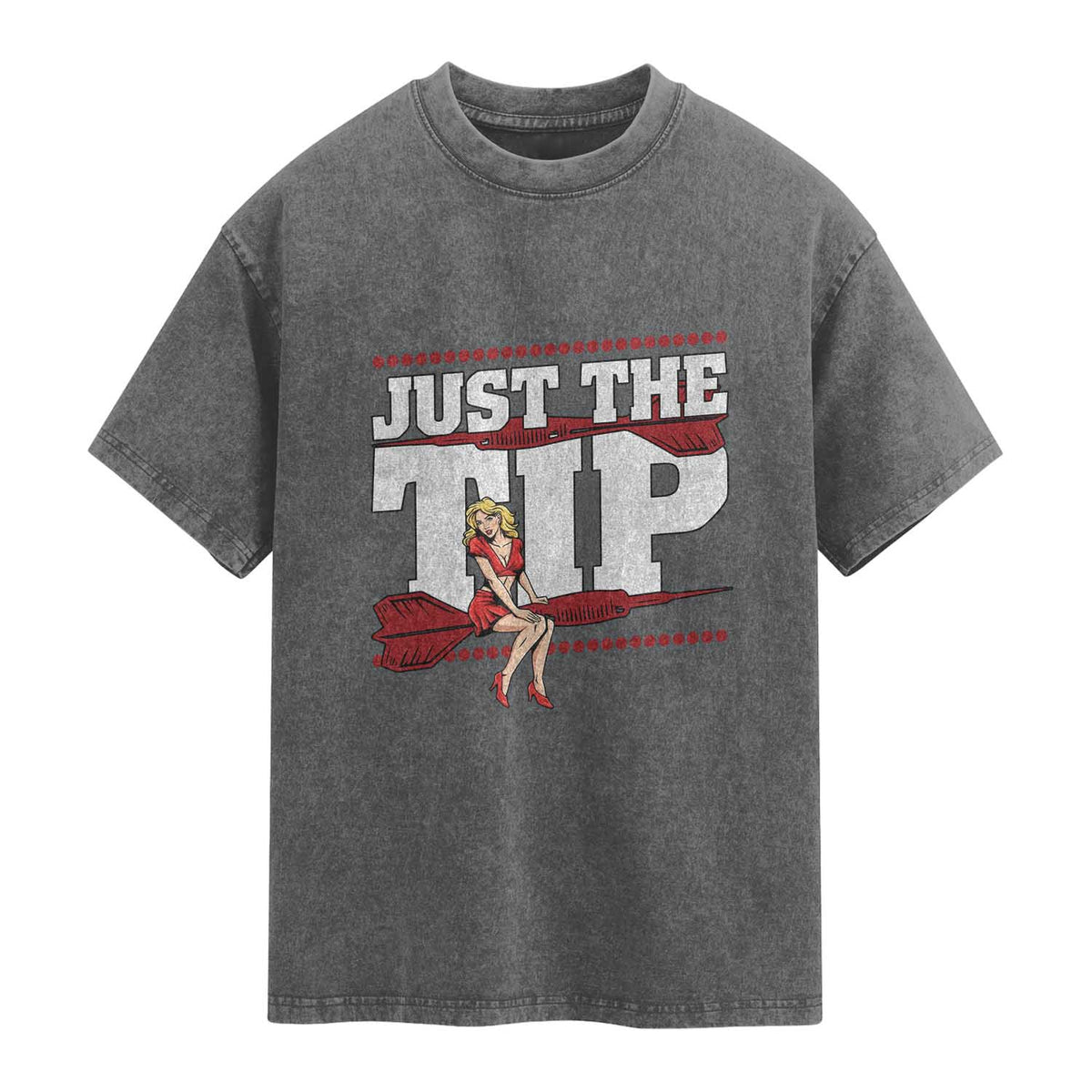 Funny Darts Player Gift Washed Cotton T-Shirt Just The Tip