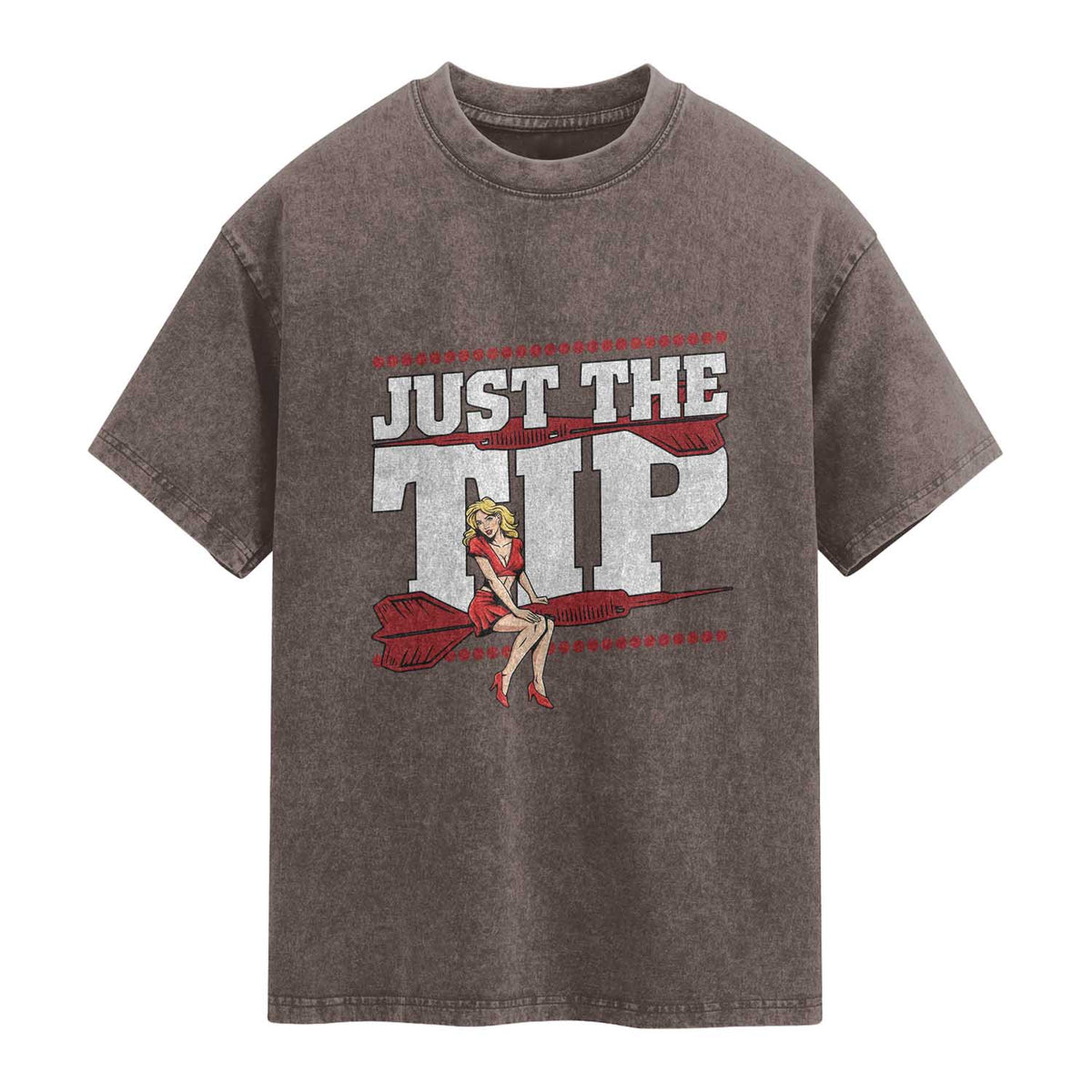 Funny Darts Player Gift Washed Cotton T-Shirt Just The Tip