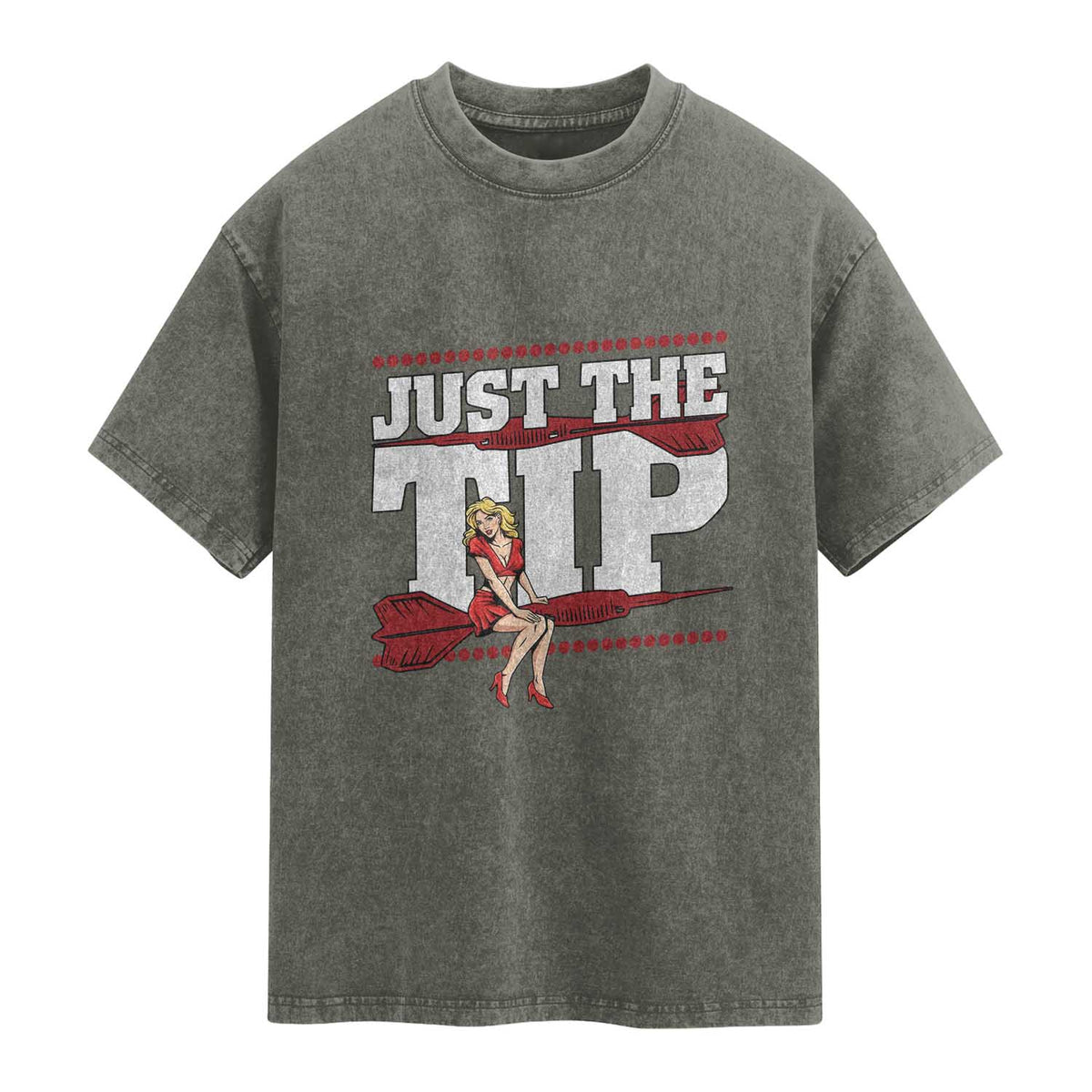 Funny Darts Player Gift Washed Cotton T-Shirt Just The Tip
