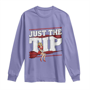 Funny Darts Player Gift Long Sleeve Shirt Just The Tip TS12 Violet Print Your Wear