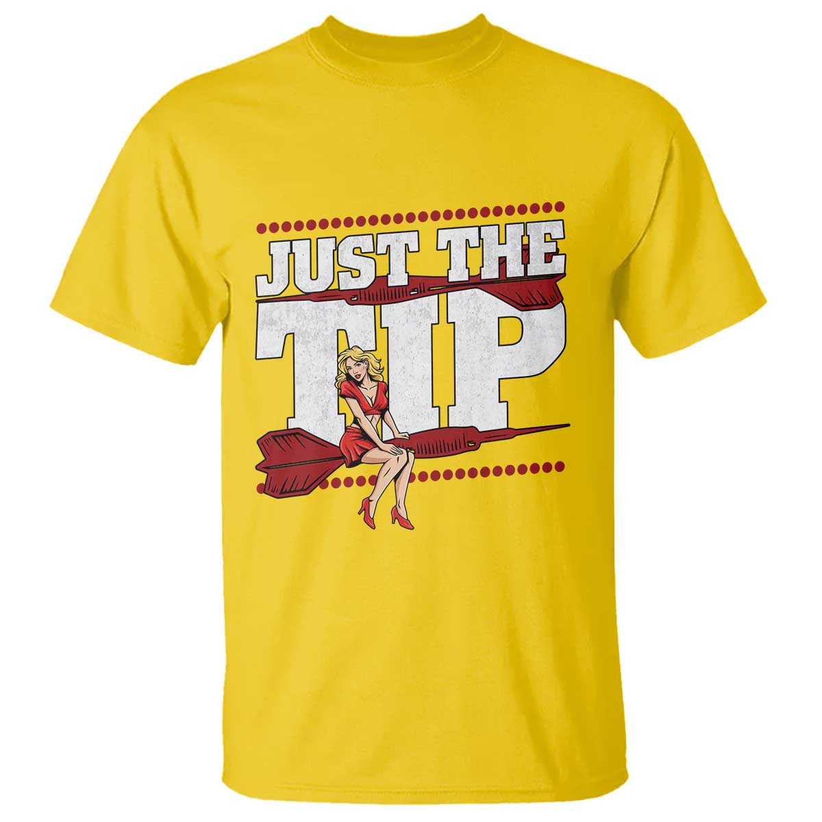 Funny Darts Player Gift T Shirt Just The Tip TS12 Daisy Print Your Wear