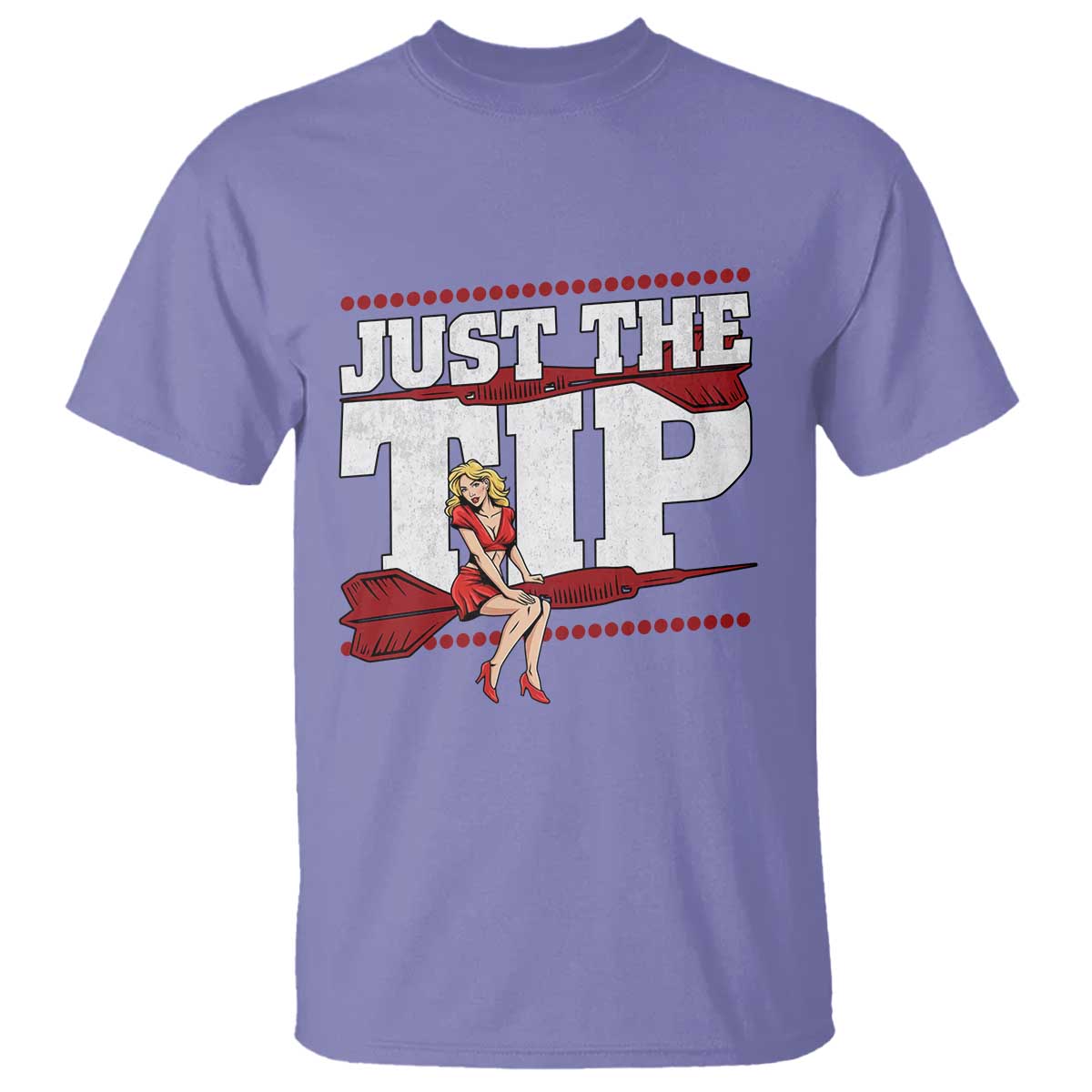 Funny Darts Player Gift T Shirt Just The Tip TS12 Violet Print Your Wear
