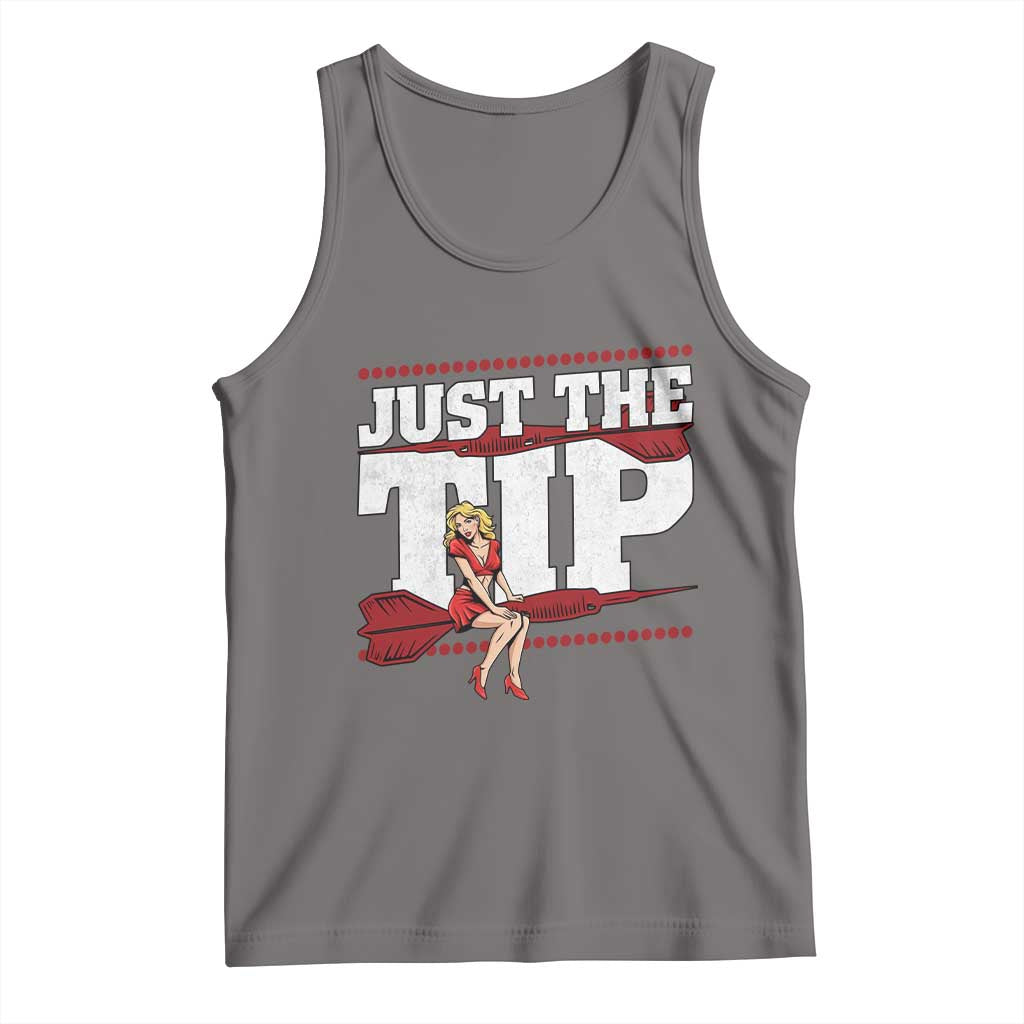 Funny Darts Player Gift Tank Top Just The Tip TS12 Deep Heather Print Your Wear
