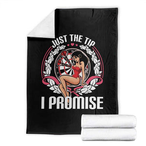 Just The Tip I Promise Throw Blanket Funny Dart Player Quote For Pub Fans TS12 Black Print Your Wear