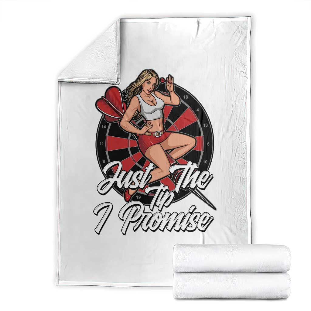 Just The Tip I Promise Throw Blanket Sexy Pin Up Girl Dartist Gift TS12 White Print Your Wear