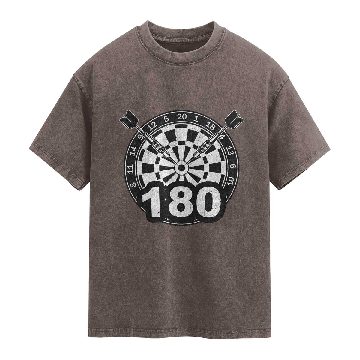Funny Darts Max 180 Washed Cotton T-Shirt Dartist Darts Lover Gift