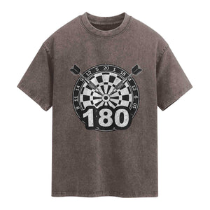 Funny Darts Max 180 Washed Cotton T-Shirt Dartist Darts Lover Gift