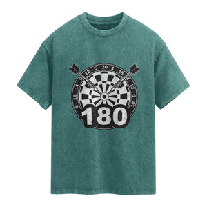 Funny Darts Max 180 Washed Cotton T-Shirt Dartist Darts Lover Gift