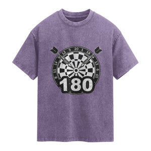 Funny Darts Max 180 Washed Cotton T-Shirt Dartist Darts Lover Gift