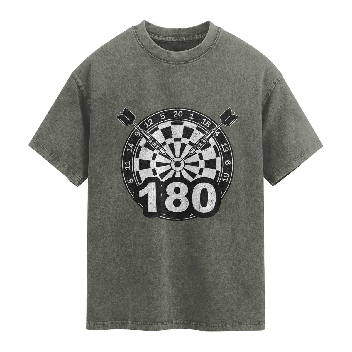 Funny Darts Max 180 Washed Cotton T-Shirt Dartist Darts Lover Gift