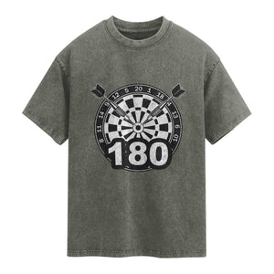 Funny Darts Max 180 Washed Cotton T-Shirt Dartist Darts Lover Gift