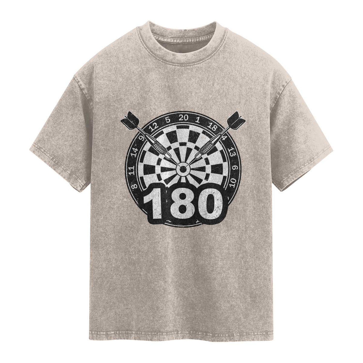 Funny Darts Max 180 Washed Cotton T-Shirt Dartist Darts Lover Gift