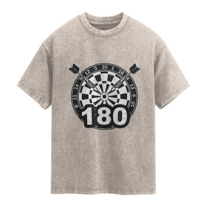 Funny Darts Max 180 Washed Cotton T-Shirt Dartist Darts Lover Gift