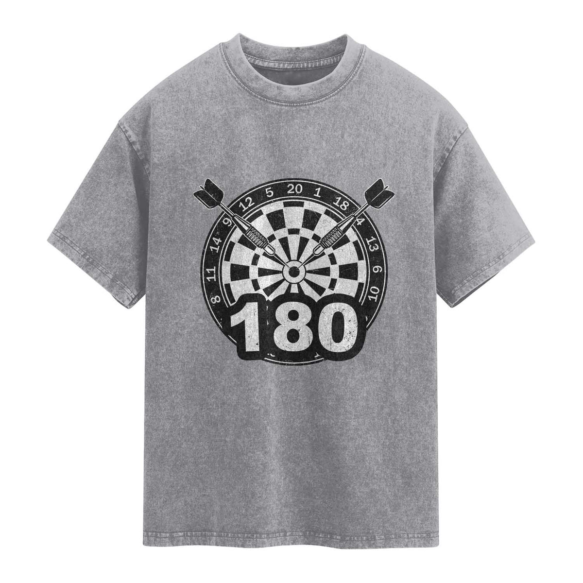 Funny Darts Max 180 Washed Cotton T-Shirt Dartist Darts Lover Gift