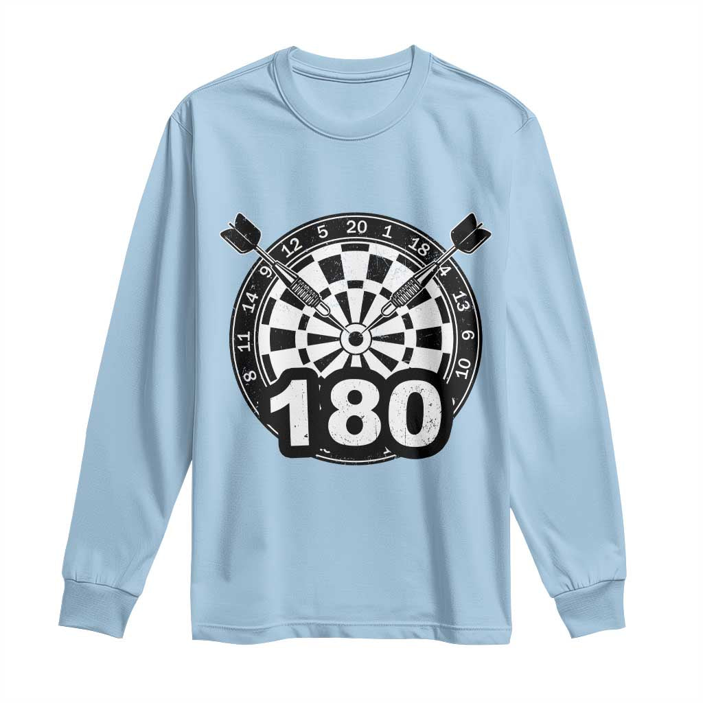 Funny Darts Max 180 Long Sleeve Shirt Dartist Darts Lover Gift TS12 Light Blue Print Your Wear