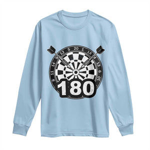 Funny Darts Max 180 Long Sleeve Shirt Dartist Darts Lover Gift TS12 Light Blue Print Your Wear
