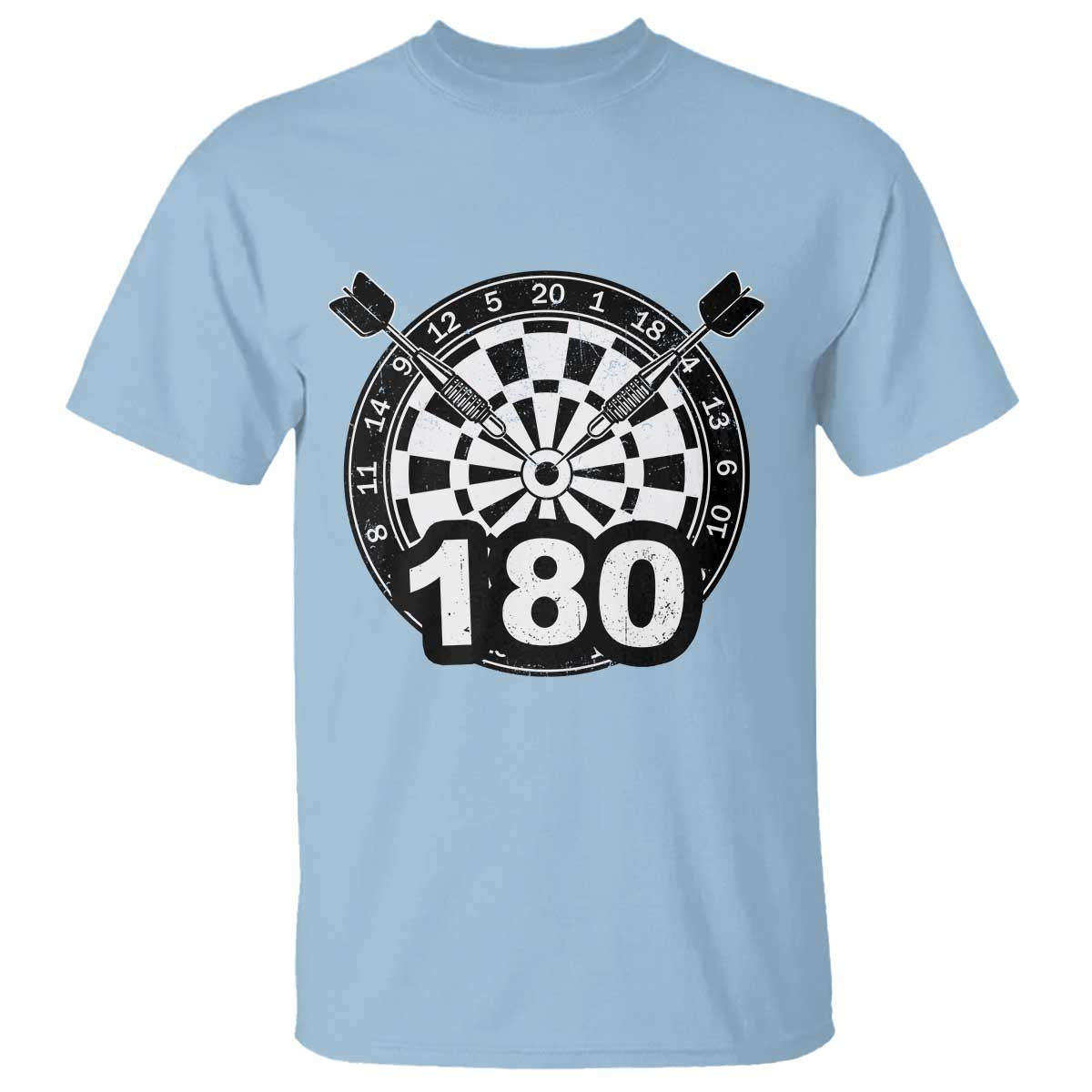 Funny Darts Max 180 T Shirt Dartist Darts Lover Gift TS12 Light Blue Print Your Wear