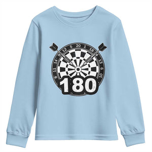 Funny Darts Max 180 Youth Sweatshirt Dartist Darts Lover Gift TS12 Light Blue Print Your Wear