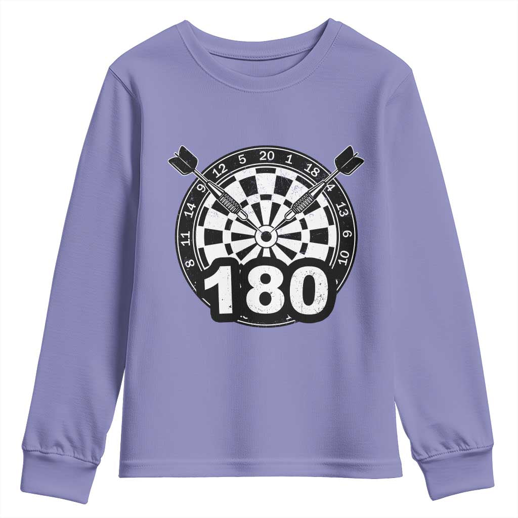 Funny Darts Max 180 Youth Sweatshirt Dartist Darts Lover Gift TS12 Violet Print Your Wear