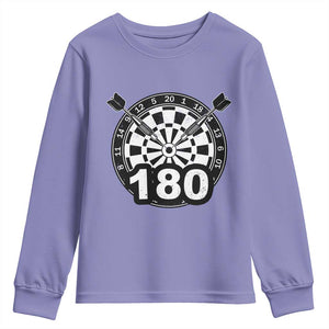 Funny Darts Max 180 Youth Sweatshirt Dartist Darts Lover Gift TS12 Violet Print Your Wear
