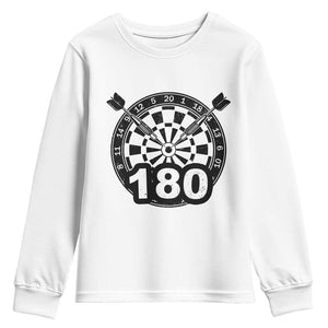 Funny Darts Max 180 Youth Sweatshirt Dartist Darts Lover Gift TS12 White Print Your Wear