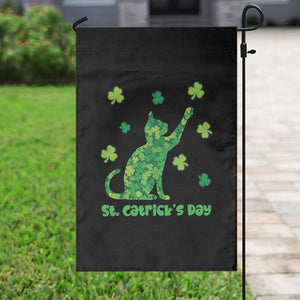 Funny St Catricks Day Garden Flag Lucky Shamrock Cat Saint Pattys TS12 Print Your Wear