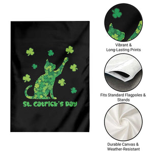 Funny St Catricks Day Garden Flag Lucky Shamrock Cat Saint Pattys TS12 Print Your Wear