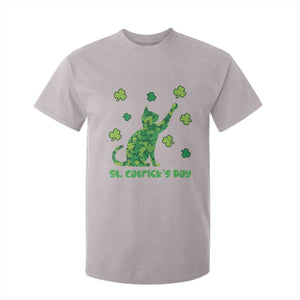 Funny St Catricks Day T Shirt For Kid Lucky Shamrock Cat Saint Pattys TS12 Ice Gray Print Your Wear