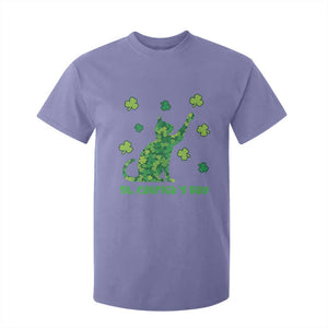Funny St Catricks Day T Shirt For Kid Lucky Shamrock Cat Saint Pattys TS12 Violet Print Your Wear
