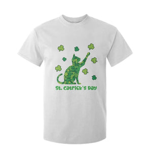 Funny St Catricks Day T Shirt For Kid Lucky Shamrock Cat Saint Pattys TS12 White Print Your Wear