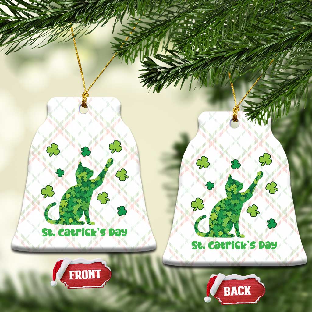 Funny St Catricks Day Ceramic Ornament Lucky Shamrock Cat Saint Pattys TS12 Print Your Wear