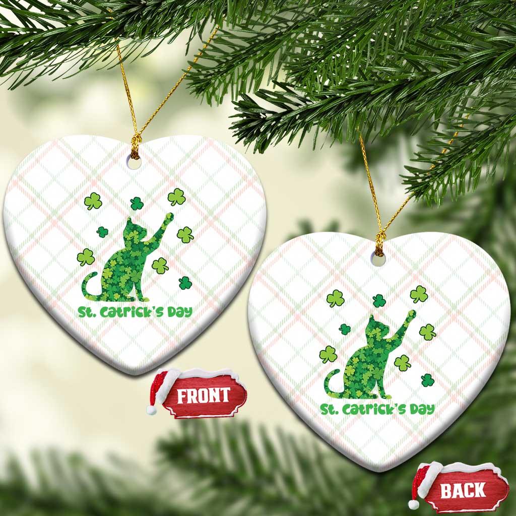 Funny St Catricks Day Ceramic Ornament Lucky Shamrock Cat Saint Pattys TS12 Print Your Wear