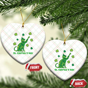 Funny St Catricks Day Ceramic Ornament Lucky Shamrock Cat Saint Pattys TS12 Print Your Wear