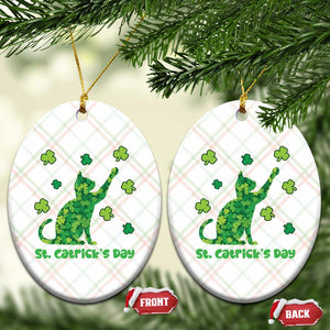 Funny St Catricks Day Ceramic Ornament Lucky Shamrock Cat Saint Pattys TS12 Print Your Wear