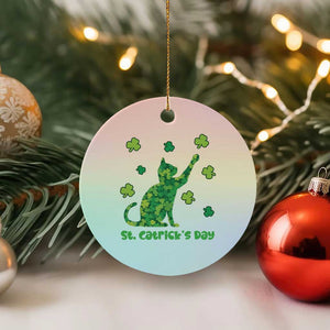 Funny St Catricks Day Ceramic Ornament Lucky Shamrock Cat Saint Pattys TS12 1pc Pastel Print Your Wear