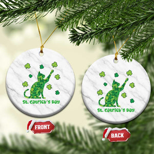 Funny St Catricks Day Ceramic Ornament Lucky Shamrock Cat Saint Pattys TS12 1pc White Marble Print Your Wear