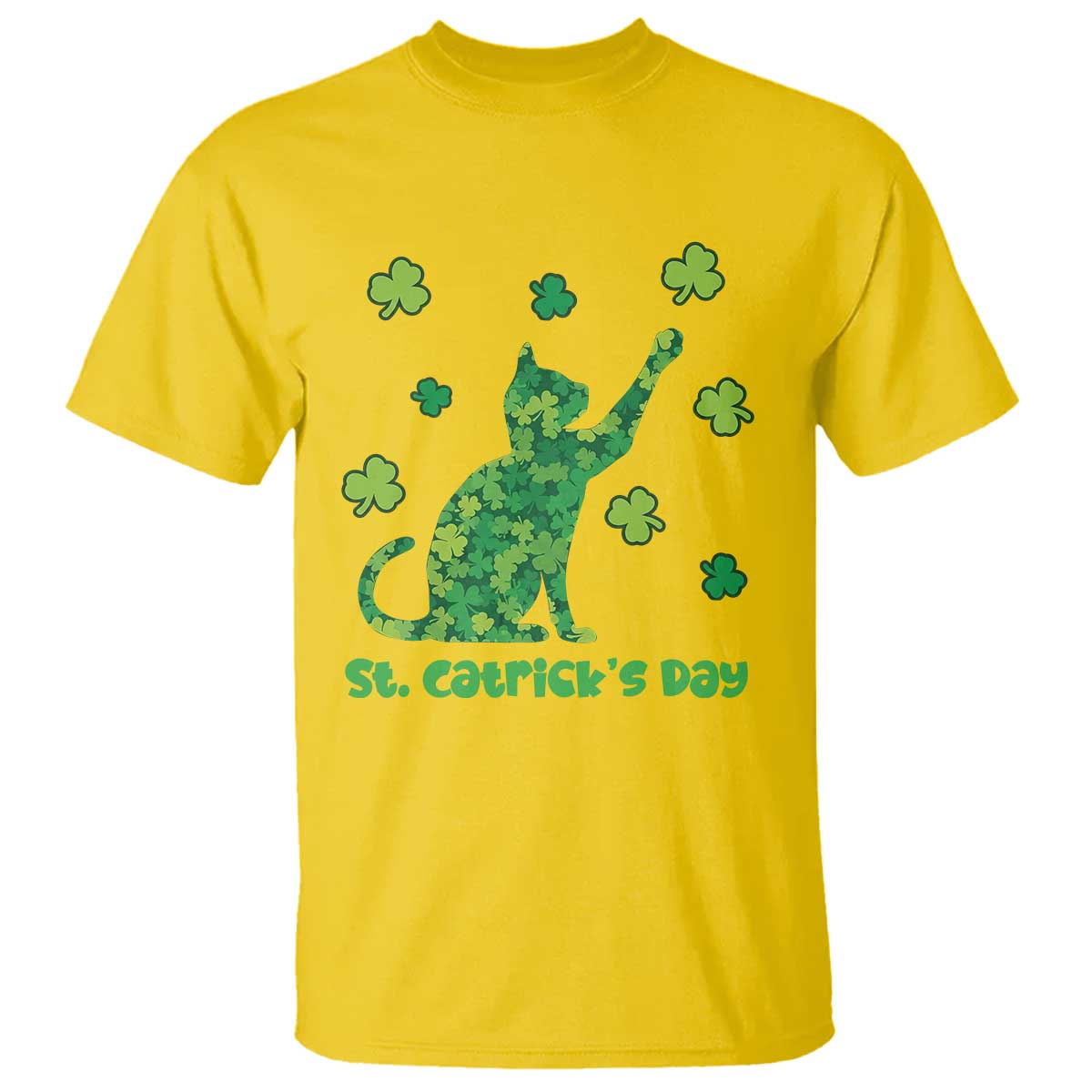 Funny St Catricks Day T Shirt Lucky Shamrock Cat Saint Pattys TS12 Daisy Print Your Wear