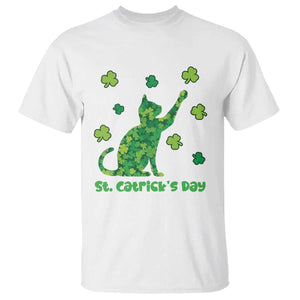 Funny St Catricks Day T Shirt Lucky Shamrock Cat Saint Pattys TS12 White Print Your Wear