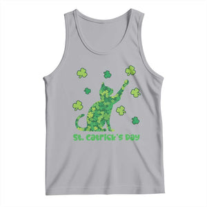 Funny St Catricks Day Tank Top Lucky Shamrock Cat Saint Pattys TS12 Athletic Heather Print Your Wear