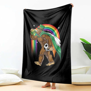 Funny Bigfoot Drinking Beer Throw Blanket St Patricks Day Soccer Lover TS12 Print Your Wear