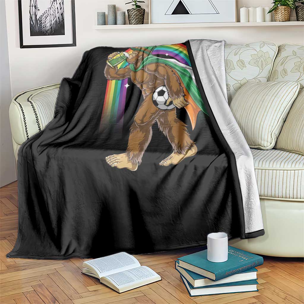 Funny Bigfoot Drinking Beer Throw Blanket St Patricks Day Soccer Lover TS12 Print Your Wear