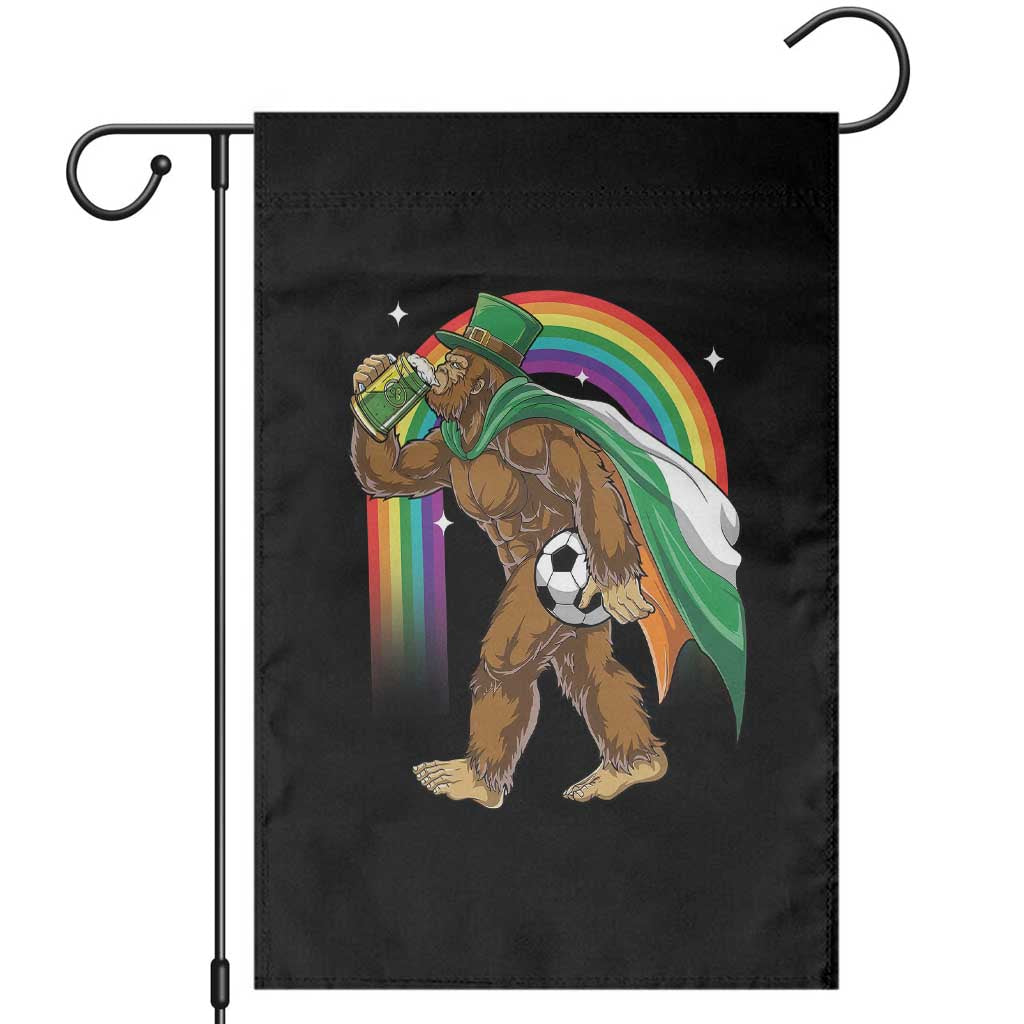 Funny Bigfoot Drinking Beer Garden Flag St Patricks Day Soccer Lover TS12 Black Print Your Wear