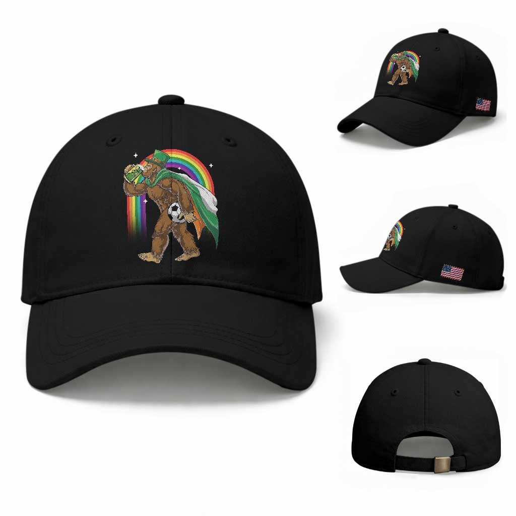 Funny Bigfoot Drinking Beer Baseball Cap St Patricks Day Soccer Lover TS12 Baseball Cap Universal Fit Black Print Your Wear