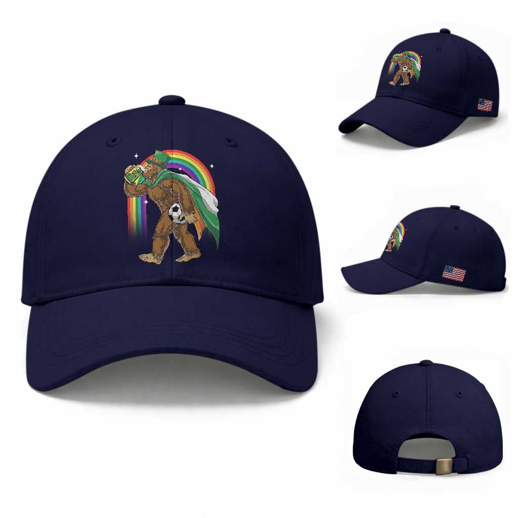Funny Bigfoot Drinking Beer Baseball Cap St Patricks Day Soccer Lover TS12 Baseball Cap Universal Fit Dark Blue Print Your Wear